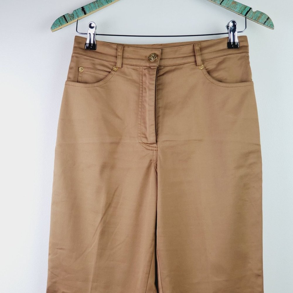 St. John Sport Stretchy Khaki Trouser Straight Leg Pant Sz 4 Made in the USA - Picture 3 of 9